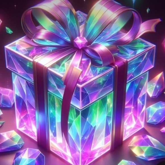 Other - Iridescent Gift Box with Ribbon